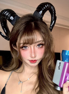 暗黑系恶魔角夸张山羊角发箍