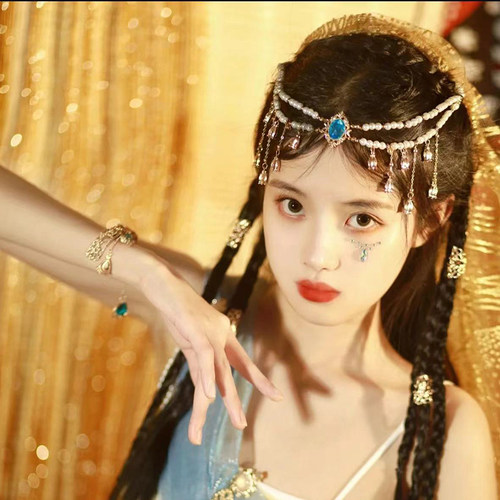 异域傣族公主头饰古风流苏发饰女