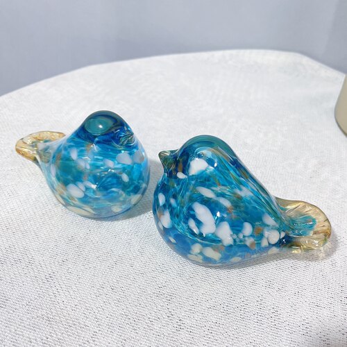 创意小饰品摆件可爱家居桌面装饰书架镇纸玻璃琉璃小鸟女生日礼物