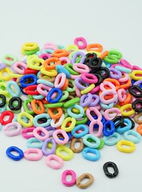 亚克力塑料链条diy饰品配件透明糖果色扣可组合链扣挂件彩色组合