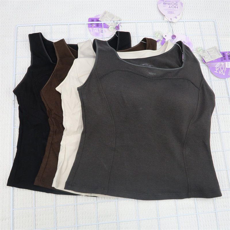茜丝柔25812薄绒保暖打底女背心