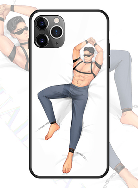 健美型男手机壳适用苹果15romax红米K60游侠reno5玻璃壳x90 A8 14