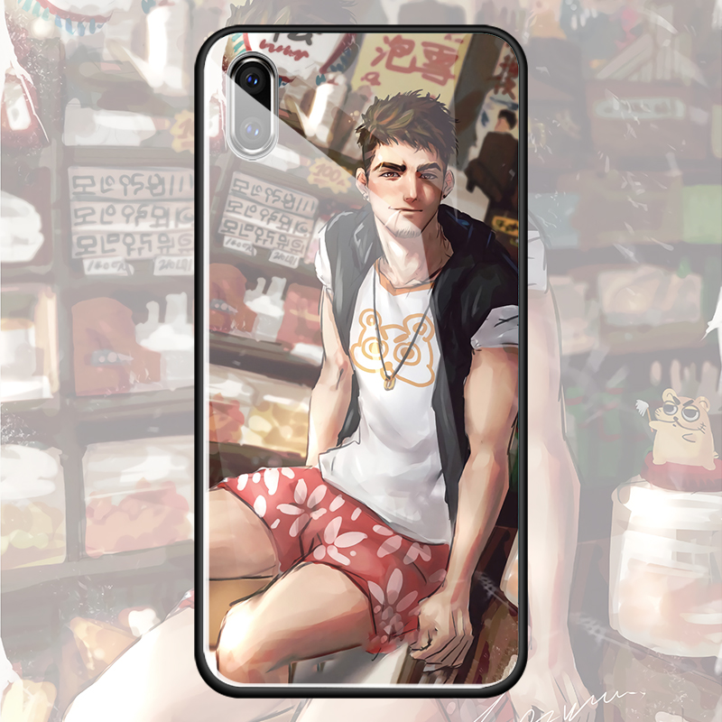 胡渣少年苹果XS 11promax手机壳适用oppor15基友mate20 p40玻璃壳