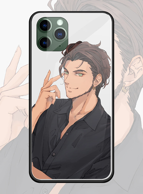 欧美插画美男适用iPhone11promax手机壳r17华为p40 A7腐女玻璃壳8