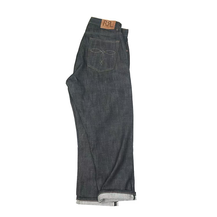 FDMTD复古高腰阔裤18oz重磅赤耳丹宁阿美咔叽原色宽松直筒牛仔裤