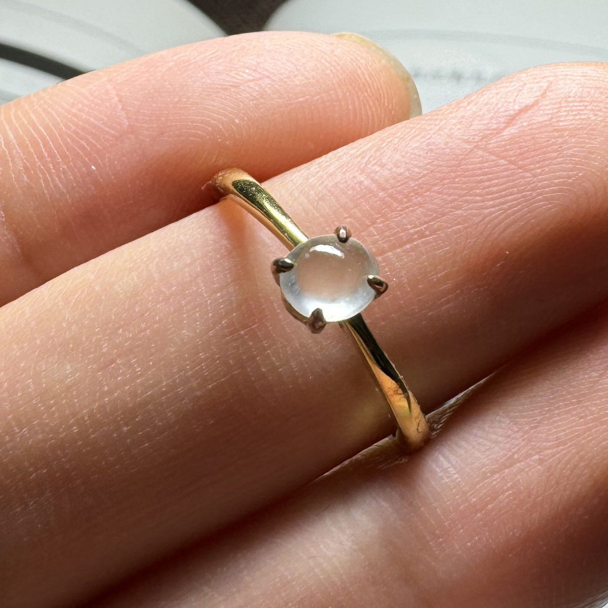 瑜瑾缅甸天然A货翡翠玻璃种戒面蛋面戒指饰品