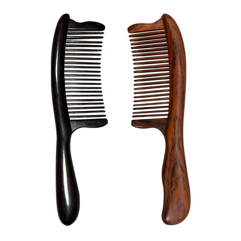 【卖檀翁】双弯微凹黄檀木齿插齿木梳红木梳子高档木梳品质送礼梳