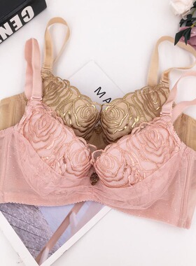 桑扶兰文胸女聚拢 薄款蕾丝边性感胸罩聚拢上托防下垂内衣WAK1509
