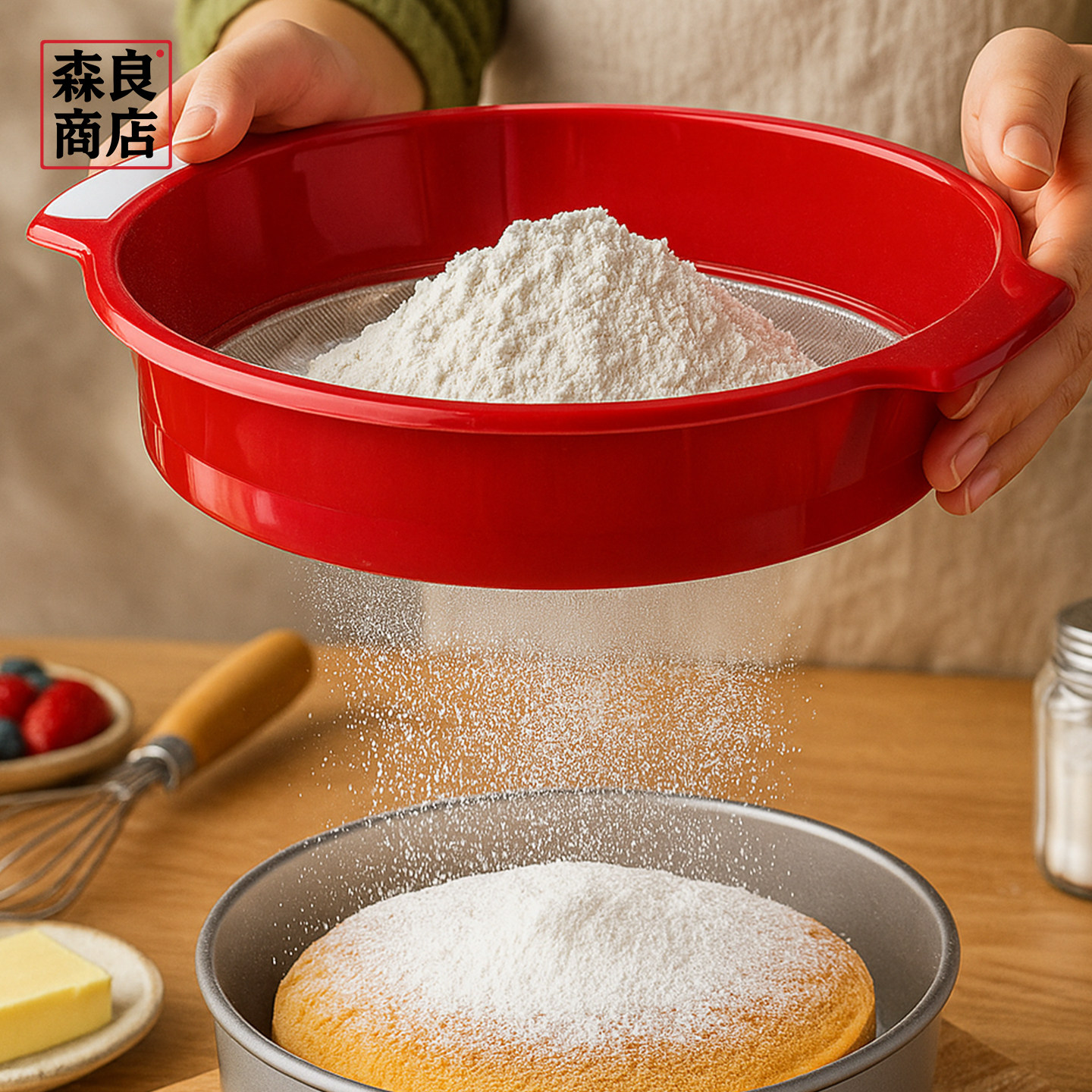 日本不锈钢面粉筛过滤筛网60目筛子网筛烘焙专用网过筛罗面细漏器