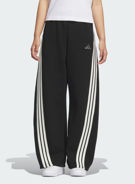 Adidas阿迪达斯长裤女子秋季新款三条纹宽松运动休闲香蕉裤KB8998