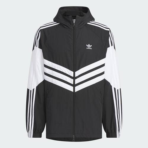 复古穿搭撞色运动连帽夹克外套