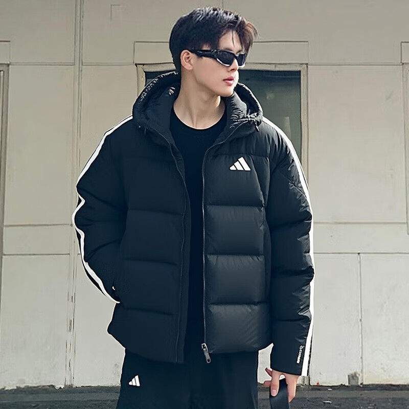 Adidas/阿迪达斯羽绒服男子冬季新款运动户外保暖服连帽加厚外套