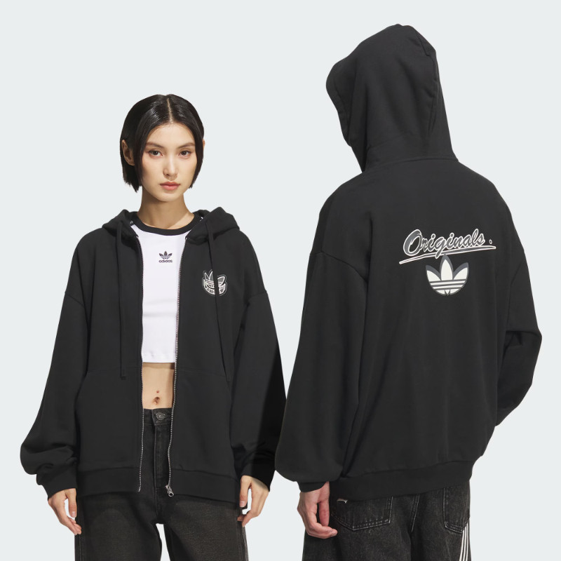 Adidas阿迪达斯外套男子女子秋季新款舒适运动连帽夹克外套KG8506