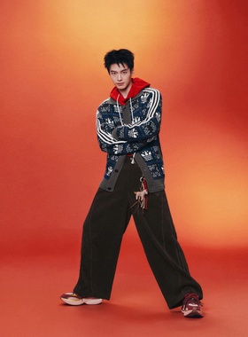 Adidas阿迪达斯三叶草26年马年新年款男子舒适运动阔腿裤KT0683