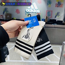 阿迪达斯专柜三叶草男女春季 Adidas HK2814 中筒休闲运动袜两双装