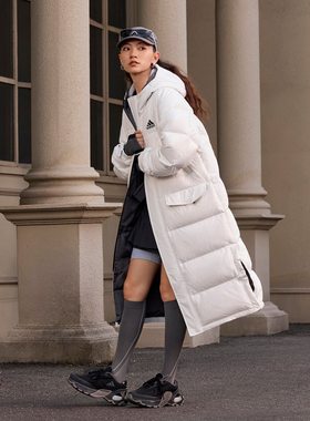 Adidas阿迪达斯男女长款休闲过膝保暖羽绒服GK0665 GK0664 JW6742
