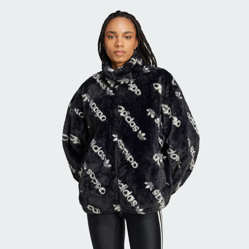 秋季人造毛皮保暖运动宽松夹克