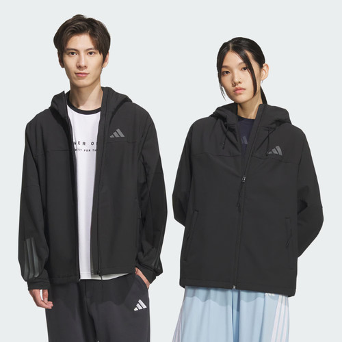 秋季新款加绒运动休闲连帽夹克