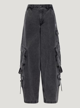 Adidas阿迪达斯三叶草26年女子多口袋宽松运动工装裤长裤KU9535