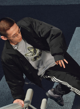 Adidas/阿迪达斯棉服男子秋冬保暖飞行员立领运动棉服外套JX7783