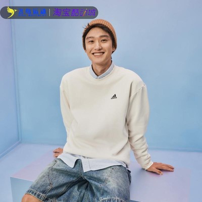 加绒运动宽松长袖圆领卫衣套头衫