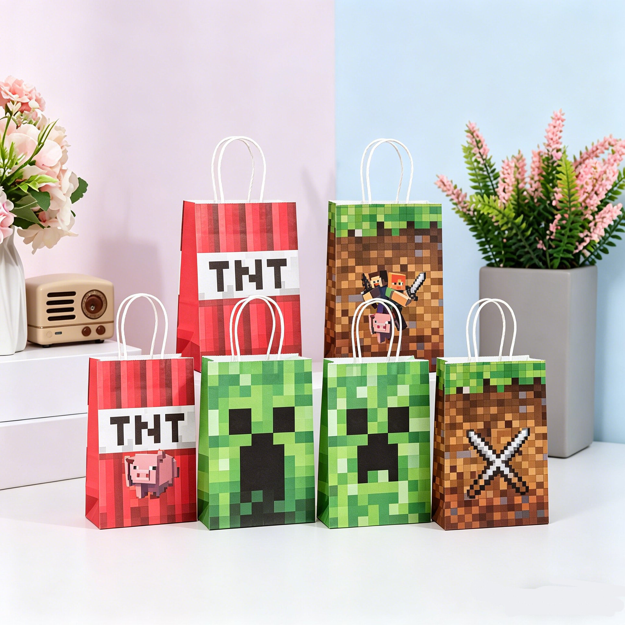 我的世界TNT卡通纸手提袋礼品袋图片