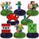 我 饰用品生日蜂窝摆件桌面摆台布置Minecraft 世界主题派对装