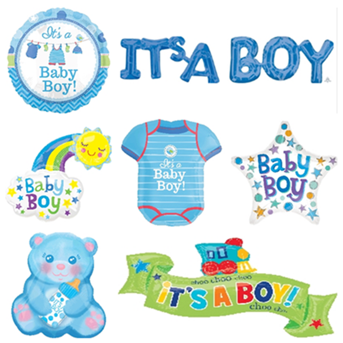 美国anagram男孩生日气球 男婴儿宝宝boy生日派对周岁百日宴气球