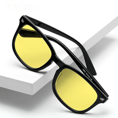 复古夜视镜 男 女士夜晚开车眼镜方形镜框扇形米钉 厂家8082