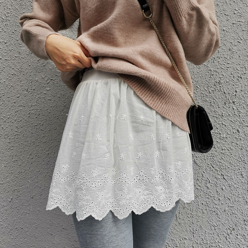 卫衣打底遮屁股罩裙大码叠穿白色短裙防走光遮挡裙毛衣内搭衬裙