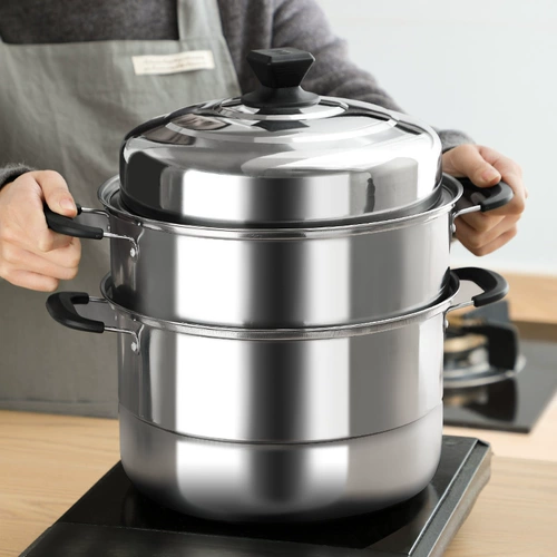 Пароход из нержавеющей стали с тремя слоями пароварки сгущенной пароваркой с двойной газовой плитой.