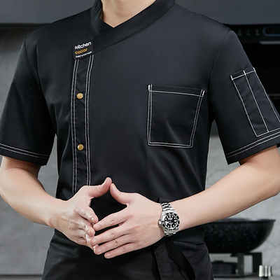 棉质七分袖厨师服套装