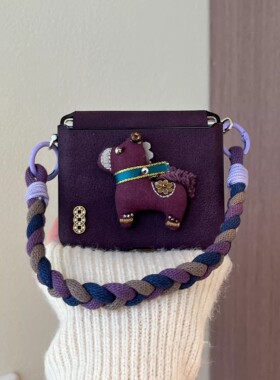 适用华为PuraX折叠屏手机壳小米MixFlip2壳膜一体荣耀MagicVFlip2摩托罗拉50三星zflip7紫FE新年小马60Ultra