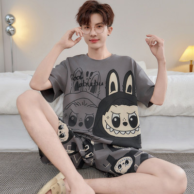 睡衣男夏季短袖纯棉青少年卡通
