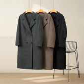 四粒扣简约大气百搭宽松大码 喜尚妮 极简大女主 羊毛大衣2526