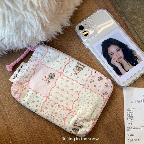 小清新可爱布艺零钱包化妆包收纳