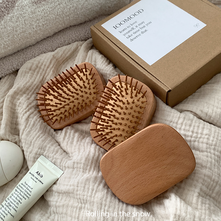 榉木气囊梳小巧便携可爱按摩梳子