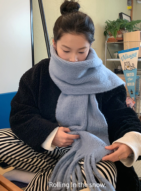 氛围感加厚仿羊绒围巾百搭围脖潮