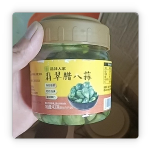 品味人家正宗翡翠腊八蒜下酒下饭下粥小菜即食大蒜400g/罐
