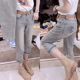 Летние дизайнерские ретро прямые свободные джинсы, штаны