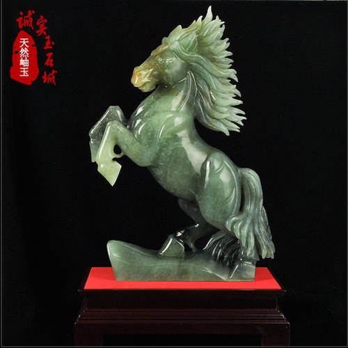 天然岫玉生肖马摆件家居装饰品