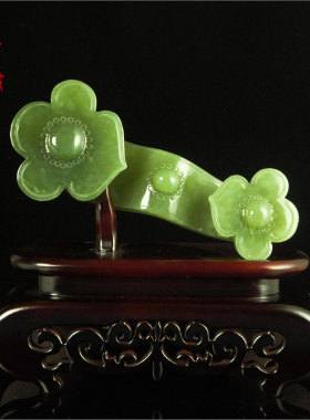 岫色天然岫玉如意摆件家居饰品