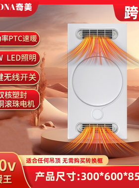 跨境110V双风暖无线集成吊顶浴霸暖风照明灯暖一体专用浴室壁挂式