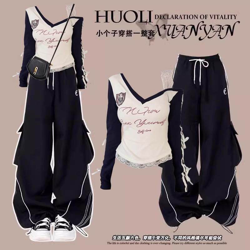 Trendy Girls Navy 2-Piece Outfit with Cargo Pants - Product image 2