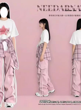 女童白色字母印花短袖T恤三件套