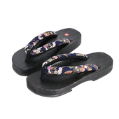 人字圆头拖鞋 手工女款 日常木屐黑色黑烧黑涂人字拖COS夹脚古装