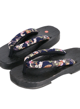 手工女款日常木屐黑色黑烧黑涂人字拖COS夹脚古装人字圆头拖鞋