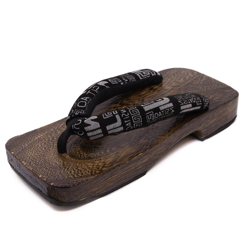 男士中国风木屐夹脚木板家居鞋和服cos木鞋宽板人字男女情侣拖鞋