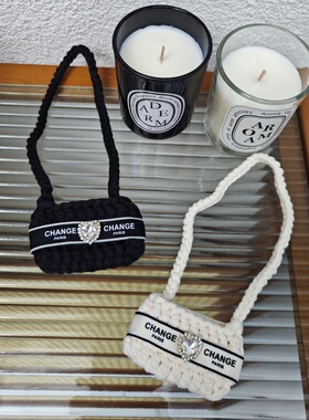 ins韩国宠物猫咪狗狗手工编织自背包小香风包博美泰迪比熊斜挎包