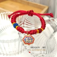 Темно-бордовый браслет из красной нити, чокер, красный чай улун Да Хун Пао